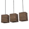Decor Cardboard Square Pendant 3XE27 Brown - 