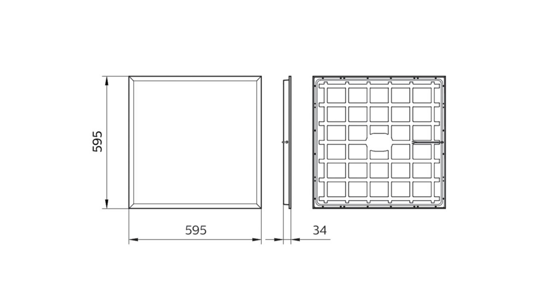 PHILIPS  36Вт/6500K (34mm) 3200Lm  595x595x34  ровный опал PANEL - Светодиодный офисный светильник RC048B LED32S PSU NOC - , изображение 3