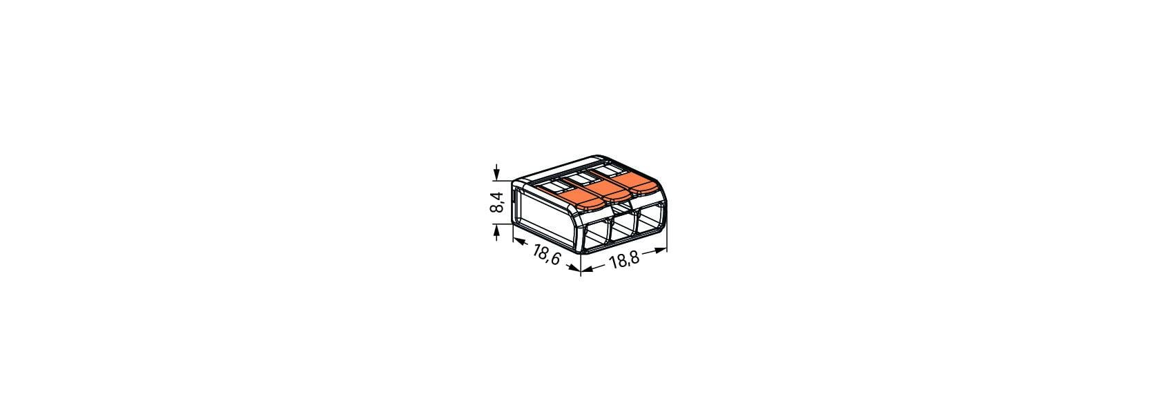 221-413   3 конт., многоразовая, 32A 450V - клеммная колодка WAGO (50) - , изображение 4