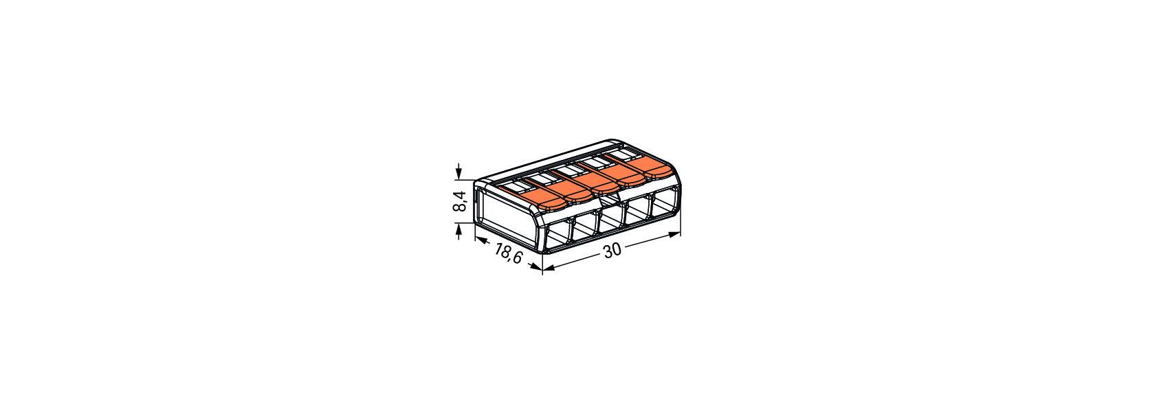 221-415   5 конт., многоразовая, 32A 450V - клеммная колодка WAGO (25) - , изображение 4