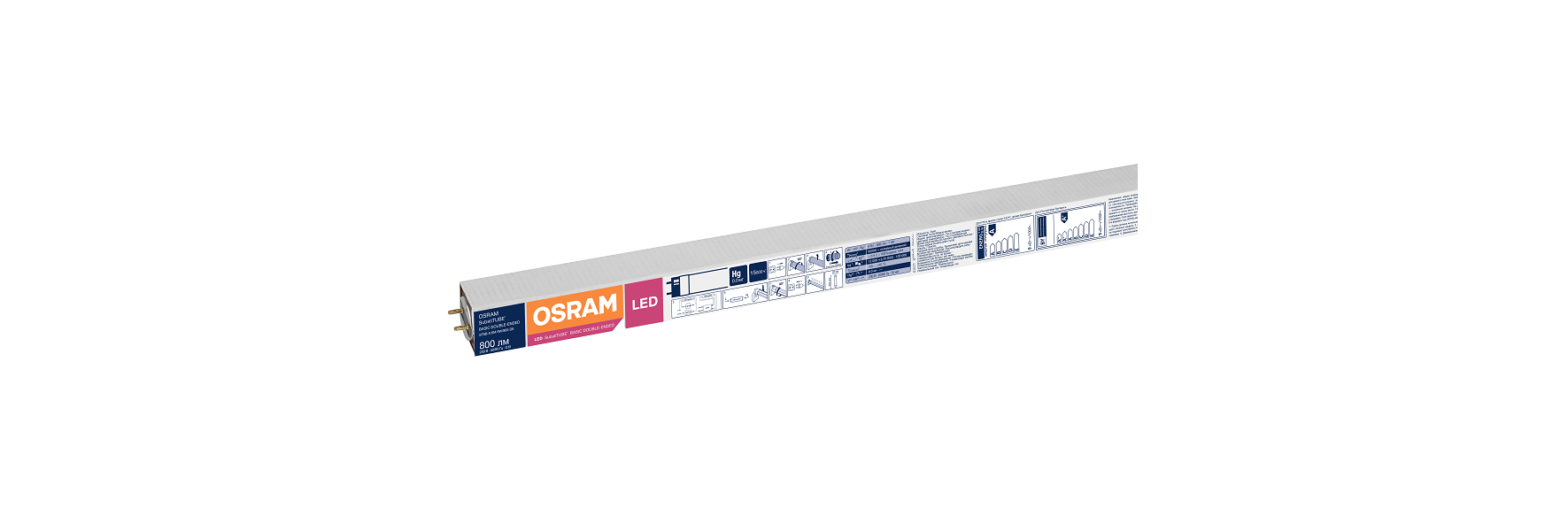 9W/865 (=18W) 0.6m 230V G13  AС DE 25X1 RU ST8B -0.6M 800Lm  6500K  Ra80 (2 ст прям. подкл ) - LED лампа OSRAM - , изображение 3