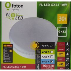 FL-LED GX53 10W 6400K 25x75мм (220V - 240V, 800lm)  FOTON_LIGHTING  -  лампа - 