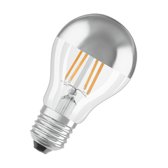 LED Superstar Classic A 50 Filament Mirror Silver DIM 6.5W 827 Clear E27 - 