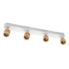 LED Spot Brick 4xGU10 White and Wood - 