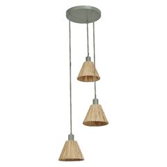 Decor Raffia Pendant Plate 3XE27 Green - 