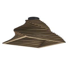Decor Cardboard Square Ceiling Turn E27 Brown - 