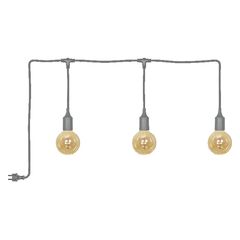 ENDURA® Decor Portable Pendant 7m 3X4W 820 Plug E27 Grey - 