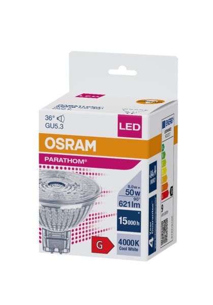 MR16  8W/840 (=50W)  12V 36° GU5.3 PARATHOM Spot - LED лампа OSRAM - , изображение 2