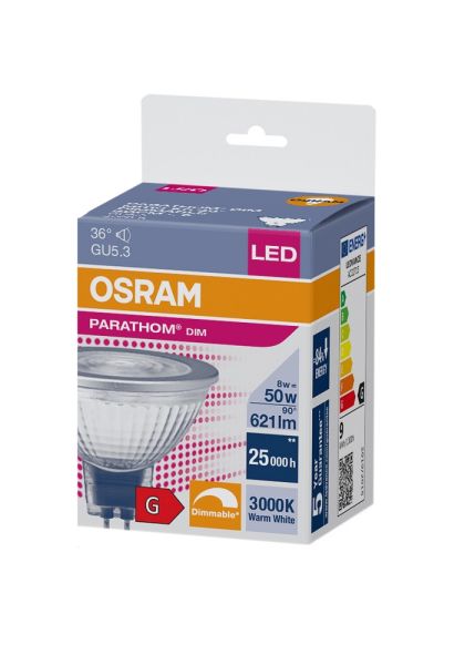 MR16 8W/930 (=50W) DIM 12V 36° GU5.3 Ra90 PARATHOM Spot - LED лампа OSRAM - , изображение 2