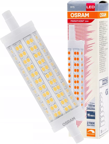 17,5W/827 (=150W) 118mm R7S 220V LEDPLI  2452lm 230V  118*29 мм - LED лампа OSRAM - , изображение 2