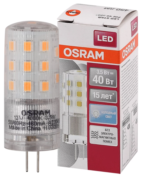 3.5W/840 (=40W) G4  12V  LEDPPIN  450Lm d18x50  - LED лампа OSRAM - , изображение 3