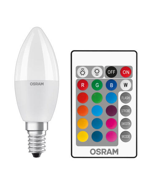 5.5W/827 (=40W) E14 RGBW 230V LED Star CL B 40 REM - LED лампа свеча + пульт OSRAM - , изображение 2