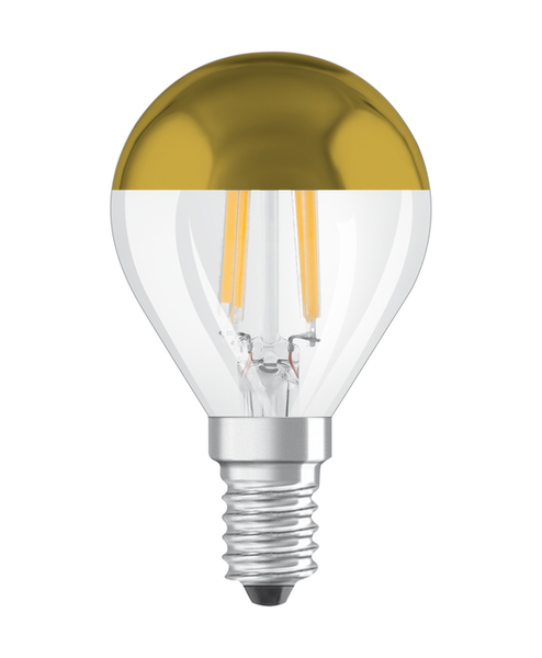 LED Star Classic P 34 Filament Mirror Gold 4W 827 Clear E14 - , изображение 3