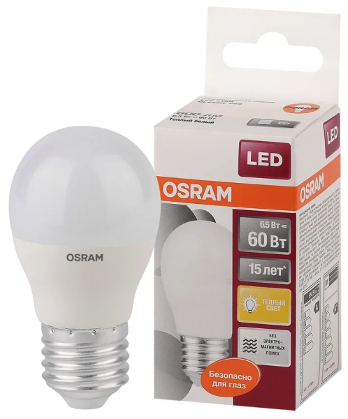 LS CLP 60  6.5W/827 (=60W) 220-240V FR  E27 550lm  200* 15000h - LED лампа OSRAM - , изображение 2