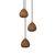 Decor Paper Drop Pendant Plate 3XE27 Beige - 