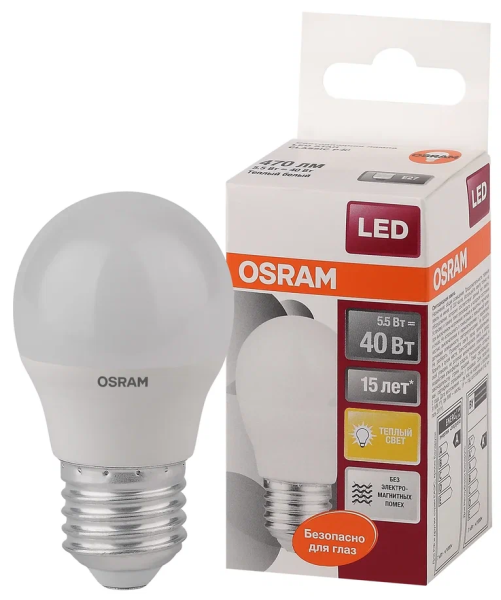 LS CLP 40  5.7W/827 (=40W) 220-240V FR  E27 470lm  200° 15000h - LED лампа OSRAM - , изображение 2