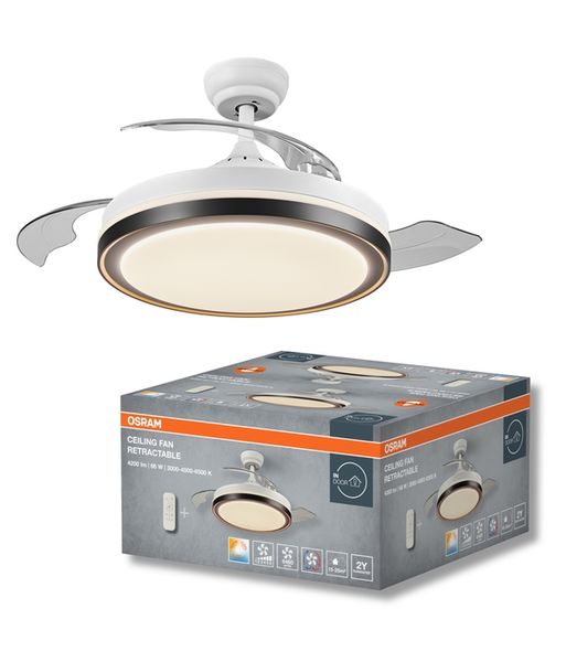 Ceiling Fan Retractable 1070 66W White - , изображение 2