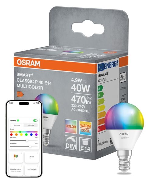 SMART+ MATTER Multicolor Classic P40 4.9W E14 - , изображение 7