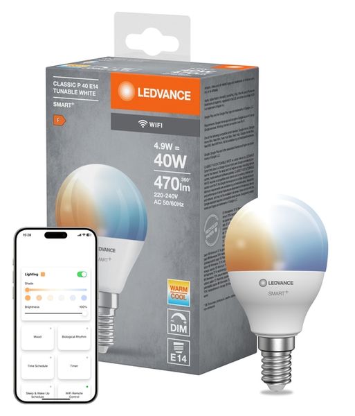SMART WIFI P40 4,9W 230V TW FR E14 SINGLE PACK - , изображение 4