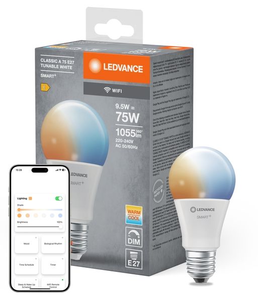 SMART WIFI A75 9,5W 230V TW FR E27 SINGLE PACK - , изображение 3