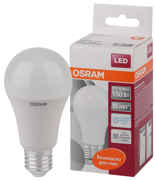 13W/865 (=150W) E27 LED Star матовая - LED лампа груша OSRAM - , изображение 2