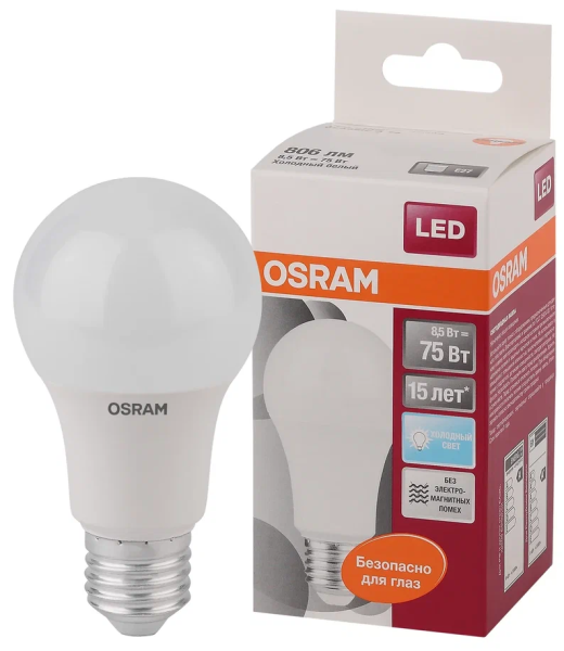 8,5W/840 (=75W) E27 LED Star матовая - LED лампа груша OSRAM - , изображение 2