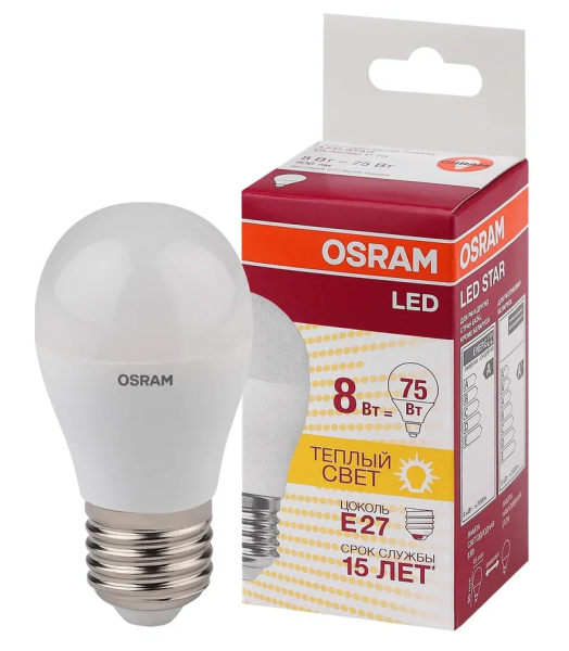 LS CLP 75    8W/830 (=75W) 220-240V FR  E27 806lm  150* 15000h - LED лампа OSRAM - , изображение 2