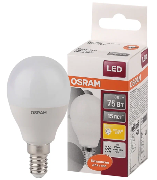 LS CLP 75    8W/830 (=75W) 220-240V FR  E14 806lm  150* 15000h - LED лампа OSRAM - , изображение 2