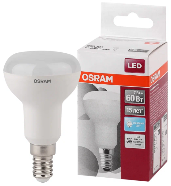 LEDS R50 60 7W/840 230VFR E14 600lm - лампа OSRAM - , изображение 2