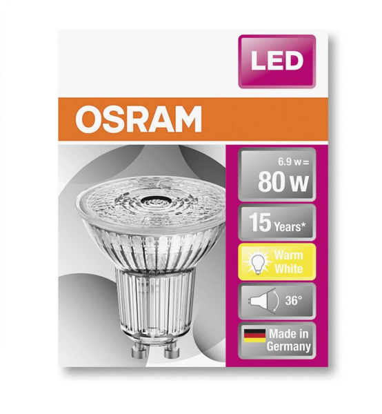 6.9W/827 (=80W) 36° GU10 230V 575lm LED Star PAR16 - LED лампа OSRAM - , изображение 4