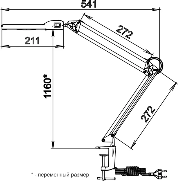 Леда С20-035 ПДБ50-8-035 (LED, 8Вт 4000К,с увеличительной линзой 2D, метал.струбцина), белый - , изображение 4