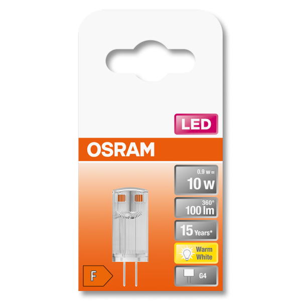 0.9W/827 (=10W) G4 12V LEDPPIN  100Lm  d12x33 - LED лампа OSRAM - , изображение 2