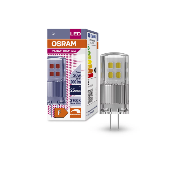 2W/827 (=20W) DIM G4  12V  PARATHOM  200Lm  d15x40 - LED лампа OSRAM - , изображение 2