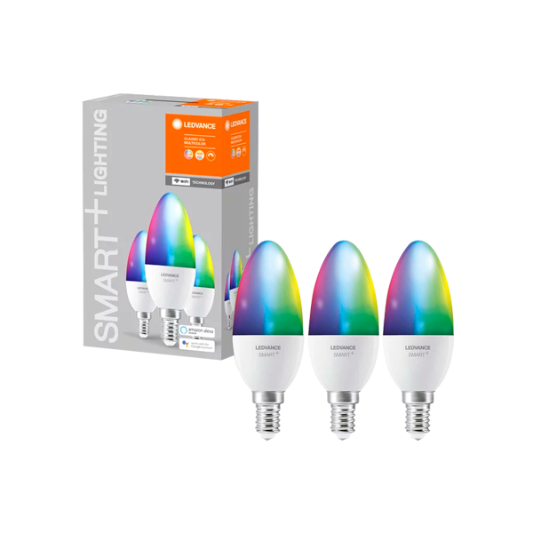 WiFi Candle Multicolour 40 5 W/ RGBW 2700K...6500K E14  470Lm Экопак1X3 RU LEDV - 