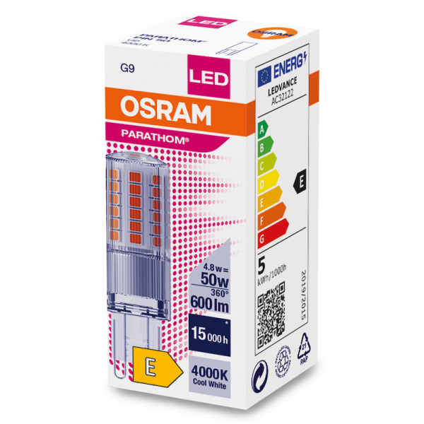 4.8W/840 (=50W) G9 230V LEDPPIN (PARATHOM)  600Lm d18x59  - LED лампа OSRAM - , изображение 3