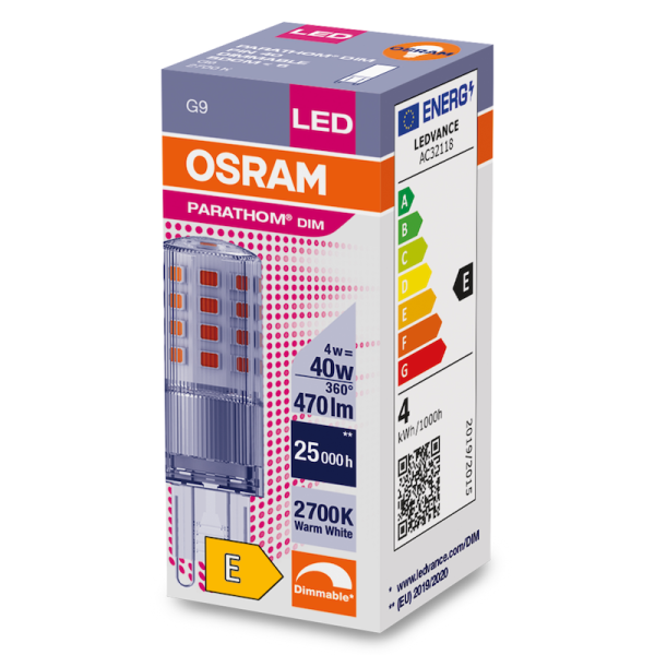 4W/827 (=40W)  DIM  G9 230V LEDPPIN (PARATHOM)  470Lm d18x59 - LED лампа OSRAM - , изображение 4