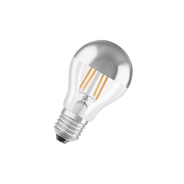 6.5W/827 (=50W) E27 MIRROR PARATHOM FIL (СЕРЕБР КУПОЛ) - ЛАМПА OSRAM - 