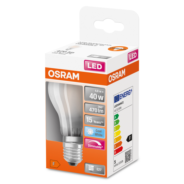 LED Superstar Classic A 40 DIM 4.8W 840 Frosted E27 - , изображение 2