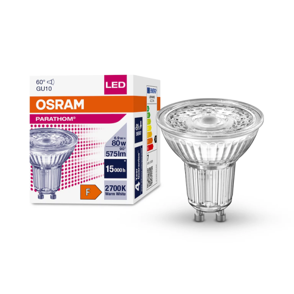 6.9W/827 (=80W) 60° GU10 575lm  PARATHOM Spot PAR16 - LED лампа OSRAM - , изображение 2