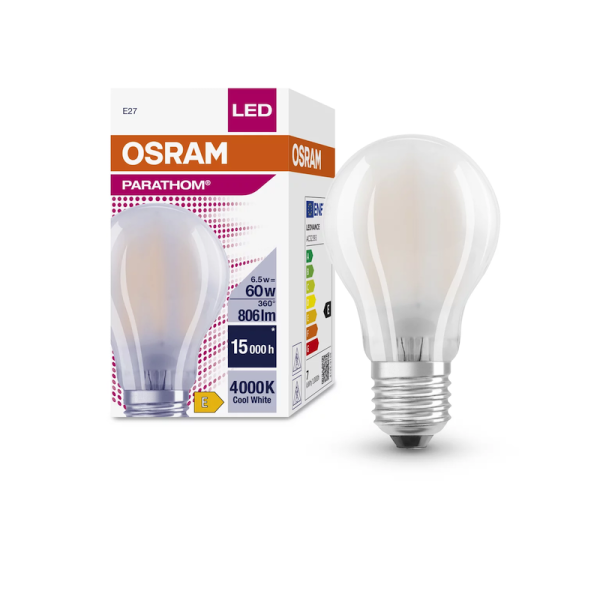 6,5W/840 (=60W) E27 PARATHOM CL A FIL GL 60 non-dim  мат. - LED лампа OSRAM - , изображение 2