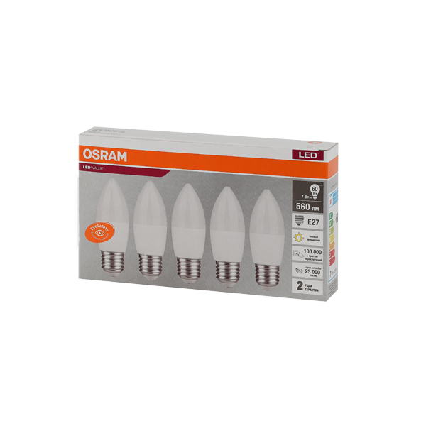 LVCLB60 7SW/830 230V E27 Экопак1X5  RU OSRAM - 
