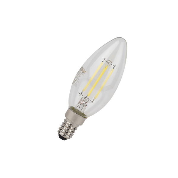 5W/827 (60W) E14 5Y LED STAR FIL прозрачная - LED лампа свеча OSRAM - 