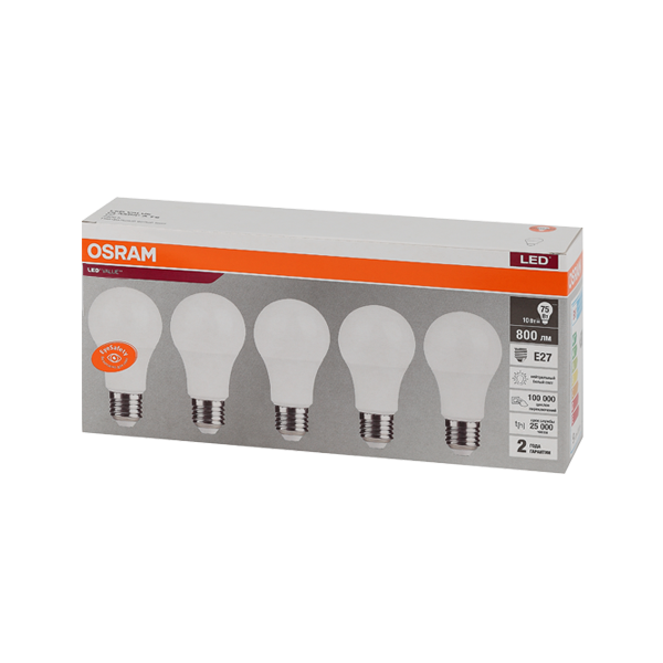 LVCLA75 10SW/840 230V E27 Экопак1X5  RU OSRAM - 