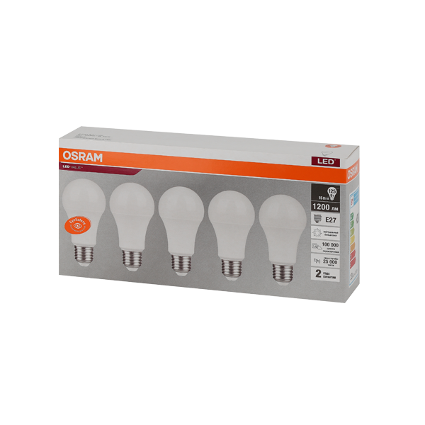 LVCLA125 15SW/840 230V E27 Экопак1X5  RU OSRAM - 