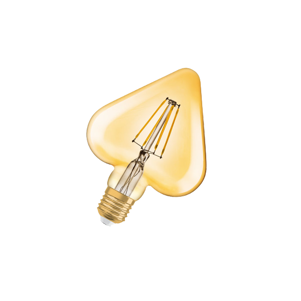 Vintage 1906 LED CL HEART  FIL GOLD 40  4,5W/824 E27 165x125мм - сердце OSRAM - 