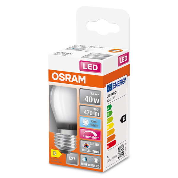 LED Superstar Plus Classic P 40 Filament DIM 3.4W 940 Frosted E27 - , изображение 2