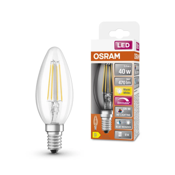 LED Superstar Plus Classic B 40 Filament DIM 3.4W 927 Clear E14 - , изображение 2