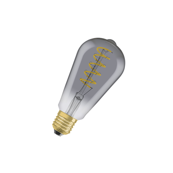 Vintage 1906 LED CL Edison  FIL-спираль SMOKE 15 non-dim  5W/818 E27  140x64мм - капля OSRAM - 