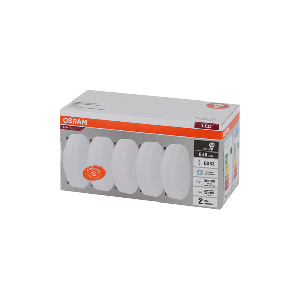 LVGX5360 8SW/865 230V GX53 Экопак1X5  RU OSRAM - 