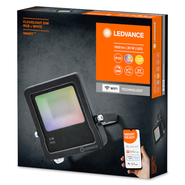 20W/RGBW+3000K (=100W) WI-FI Прожектор IP65 1260lm - SMART FLOOD LEDVANCE - , изображение 3